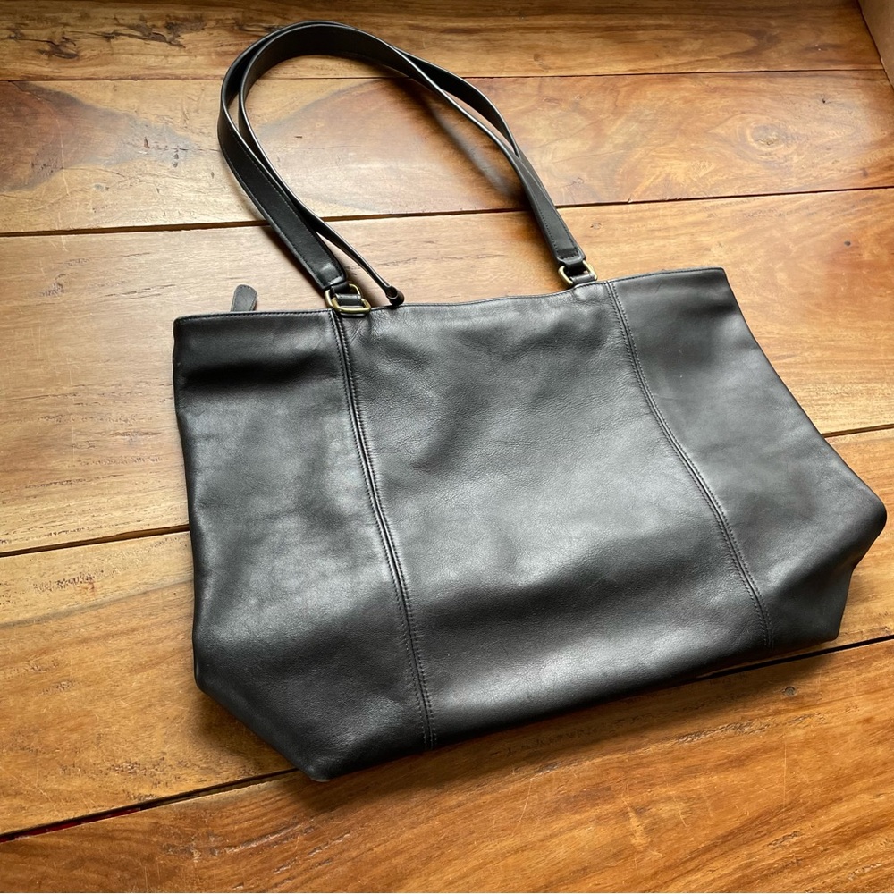 Vintage Coach Black Leather 4065 Light Tote Bag *Project* - Picture 4 of 13